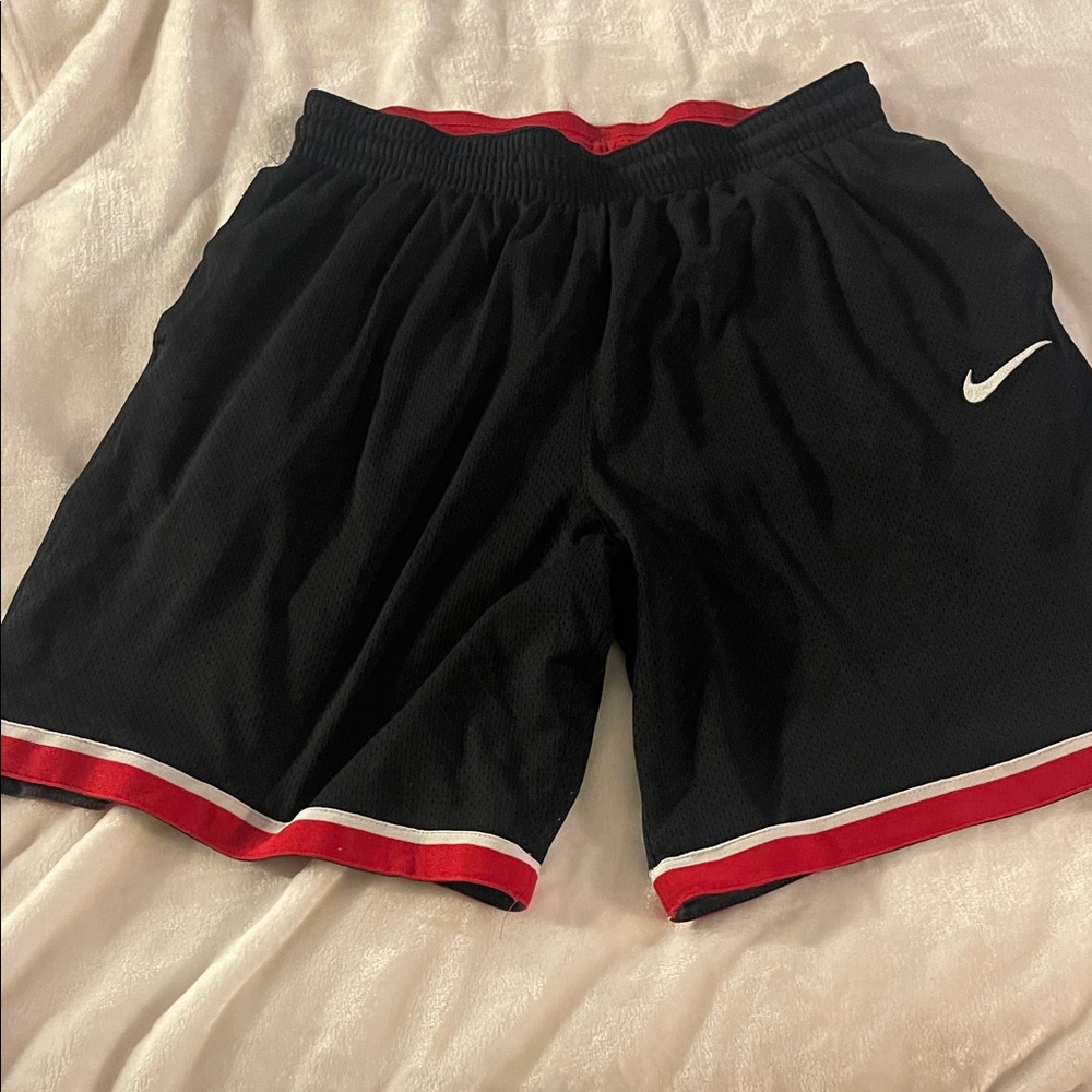 Nike Men's Black Shorts with Red Trim